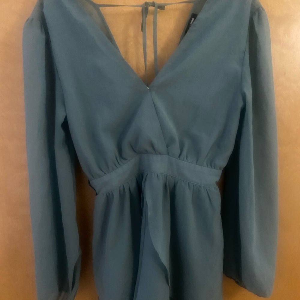 FashioNova Elegant Teal Long Sleeve Dress or top size XS